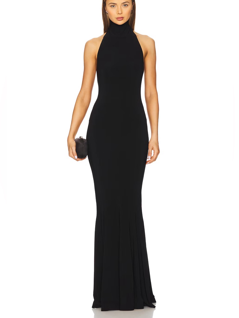 Norma Kamali Halter Fishtail Gown